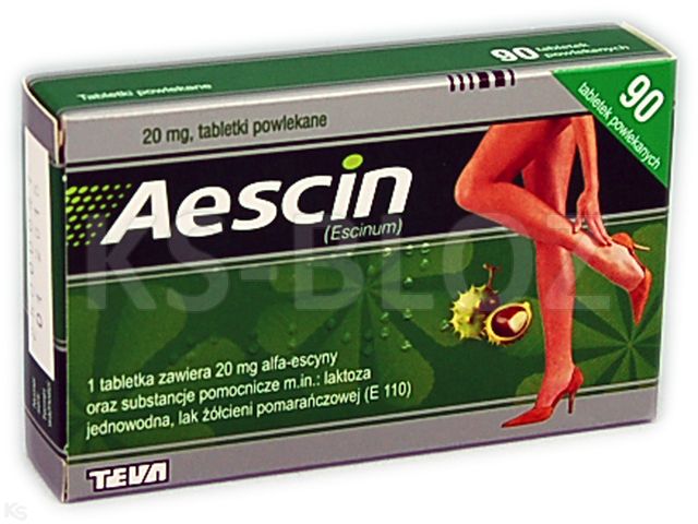 Aescin interakcje ulotka tabletki powlekane 20 mg 90 tabl. (3 blist. po 30 tabl.)