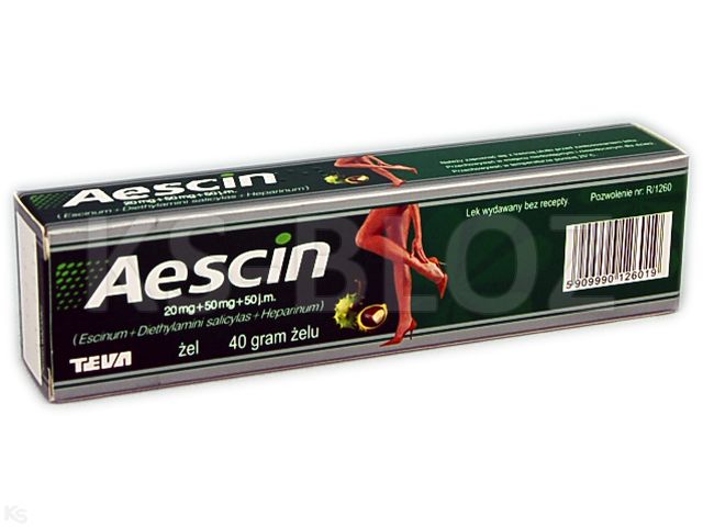 Aescin interakcje ulotka żel (20mg+50mg+50j.m.)/g 40 g