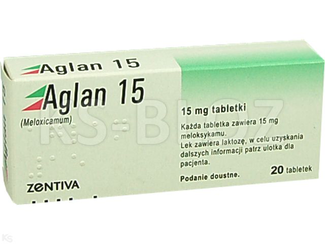 Aglan 15 interakcje ulotka tabletki 15 mg 20 tabl. | (2 blist. po 10 tabl.)