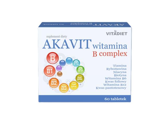 Akavit Witamina B Complex interakcje ulotka tabletki 60 tabl.