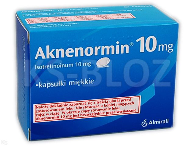 Aknenormin 10 mg. kapsułki miękkie. 