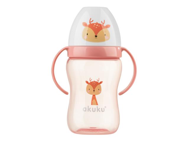 AKUKU Bidon z miękkim ustnikiem 240ml Jelonek 6m+ A0221 interakcje ulotka bidon - 1 szt.