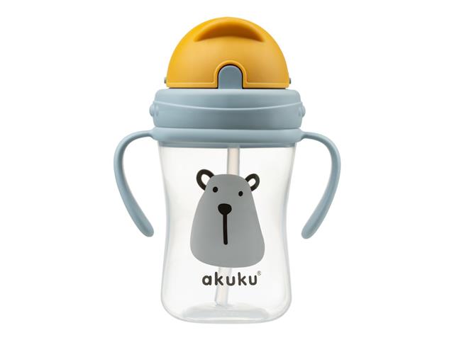 AKUKU Bidon ze słomką 300ml Miś 9m+ A0203 interakcje ulotka bidon - 1 szt.