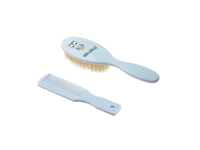 AKUKU Grzebyk i szczotka z naturalnym włosiem Blue A0457 interakcje ulotka  - 1 szt.