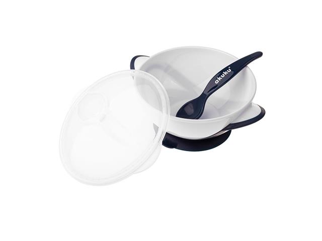 AKUKU Miseczka na przyssawce A0503 White/Navy Blue interakcje ulotka miska - 1 szt.