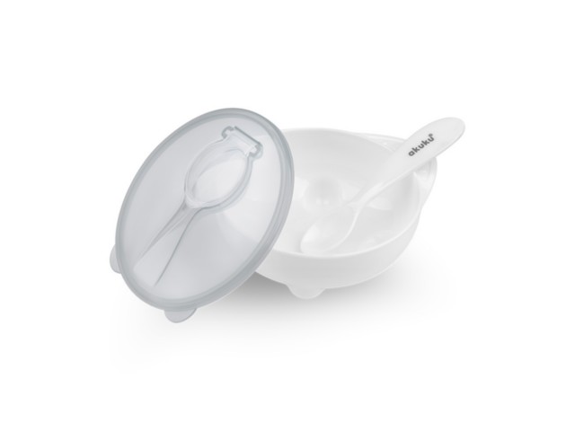 AKUKU Miseczka z łyżeczką 250 ml biały A0424 interakcje ulotka  - 1 szt.