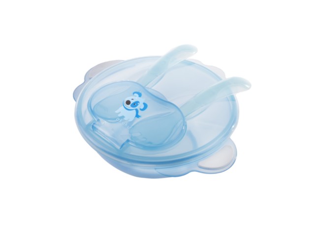 AKUKU Miseczka ze sztućcami Blue A0433 interakcje ulotka  - 1 szt.