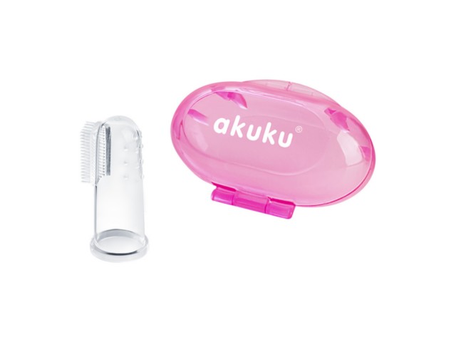 AKUKU Szczoteczka silikonowa w etui PINK A0265 interakcje ulotka  - 1 szt.