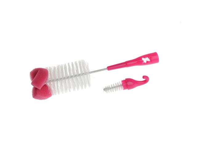 AKUKU Szczotka do butelek i smoczków z gąbką PINK A0575 interakcje ulotka szczotka - 1 szt.