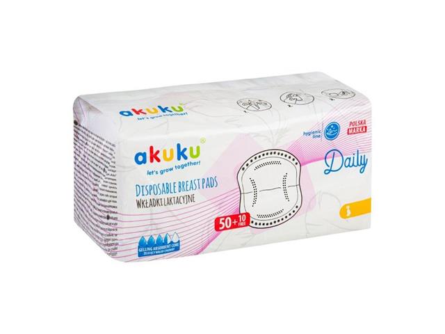 AKUKU Wkładki laktacyjne DAILY  A0160 interakcje ulotka   60 szt.