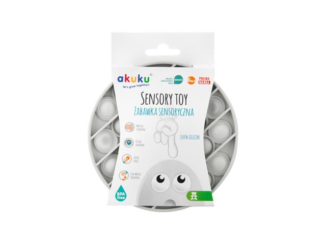 AKUKU Zabawka Sensoryczna Kółko Szare A0478 interakcje ulotka zabawka - 1 szt.