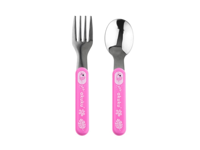 AKUKU Zestaw Sztućców Metalowych PINK A0101 interakcje ulotka  - 1 szt.