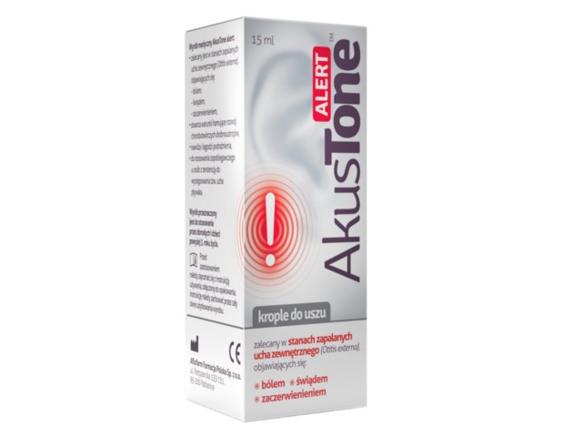 Akustone Alert interakcje ulotka krople do uszu, roztwór - 15 ml