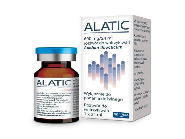 Alatic interakcje ulotka roztwór do wstrzykiwań 600 mg/24ml 1 fiol. po 24 ml