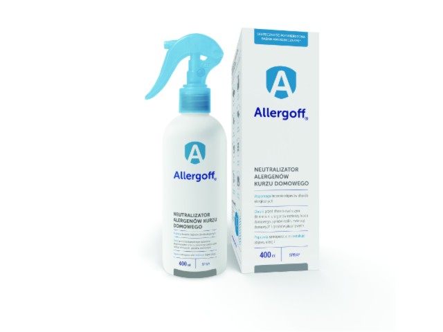 Alergoff Spray neutralizator alergenów roztoczy kurzu domowego interakcje ulotka spray  400 ml