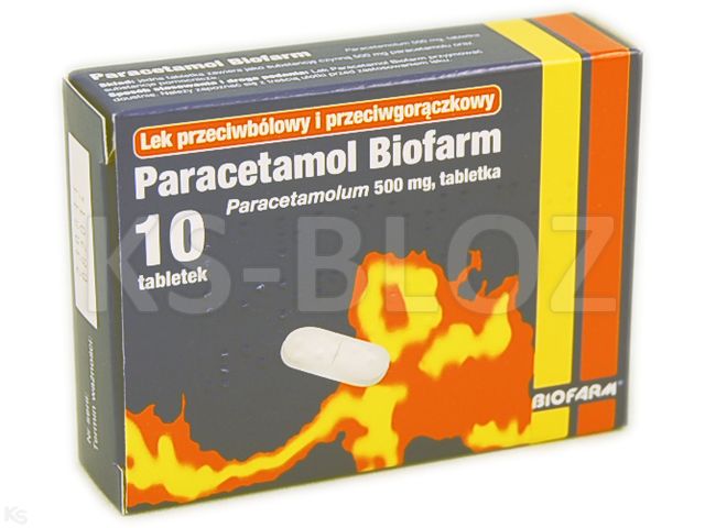 Aletofar (Paracetamol BIOFARM) interakcje ulotka tabletki 500 mg 10 tabl.
