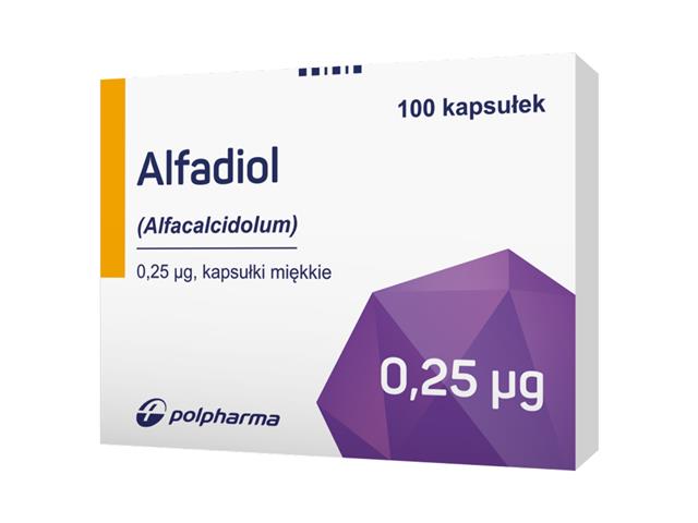 Alfadiol interakcje ulotka kapsułki miękkie 0,25 mcg 100 kaps. | 2 blist.po 50 szt.