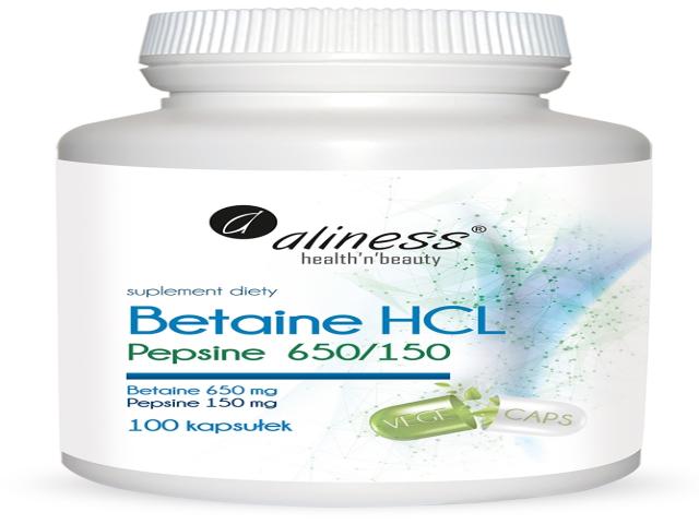 Aliness Betaine HCL Pepsine 650/150 interakcje ulotka kapsułki  100 kaps.