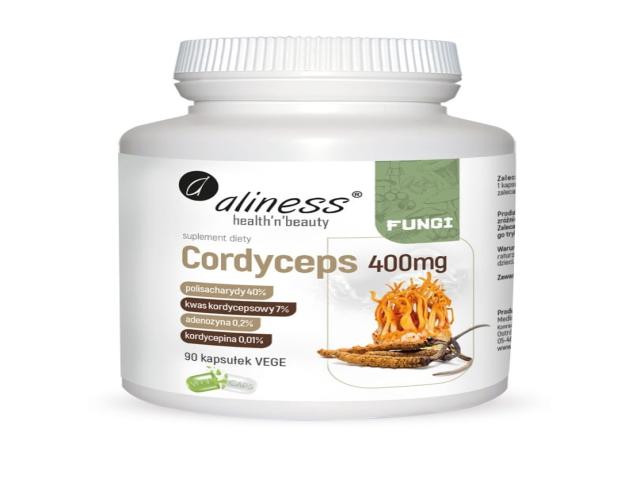 Aliness Cordyceps 400 mg interakcje ulotka kapsułki - 90 kaps.