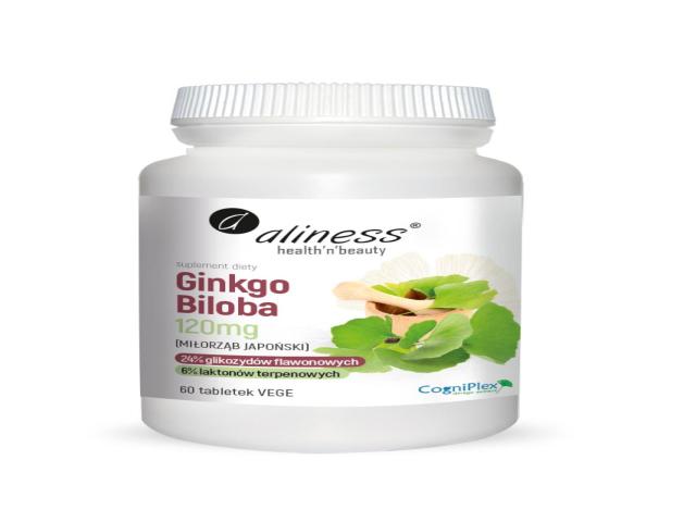 Aliness Ginkgo Biloba 120 mg interakcje ulotka tabletki  60 tabl.