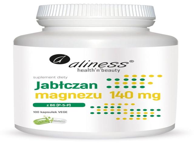 Aliness Jabłczan Magnezu 140 mg Z B6 (P-5-P) interakcje ulotka kapsułki  100 kaps.