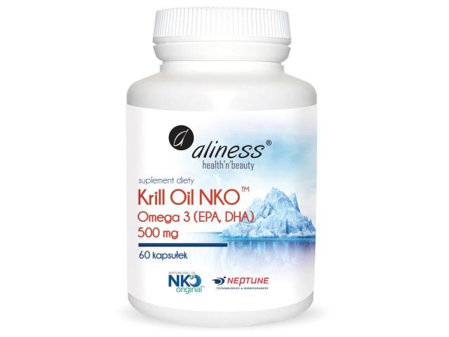 Aliness Krill Oil NKO Omega 3 500 mg interakcje ulotka kapsułki  60 kaps.