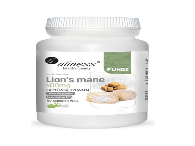 Aliness Lion's Mane 400 mg interakcje ulotka kapsułki  90 kaps.