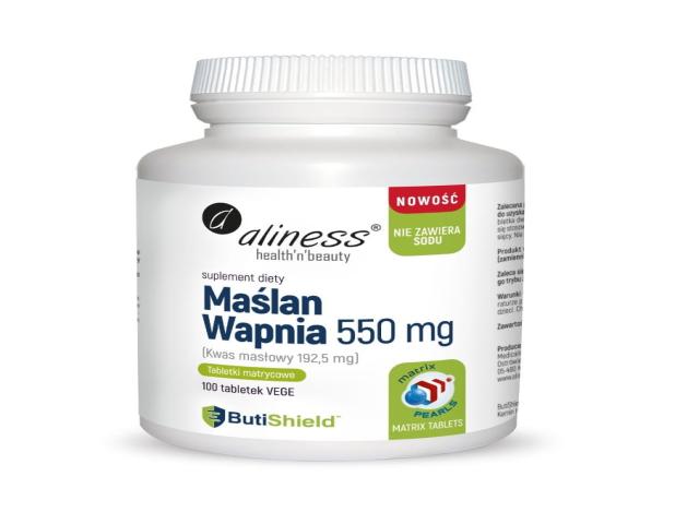 Aliness Maślan Wapnia 550 mg interakcje ulotka tabletki  100 tabl.