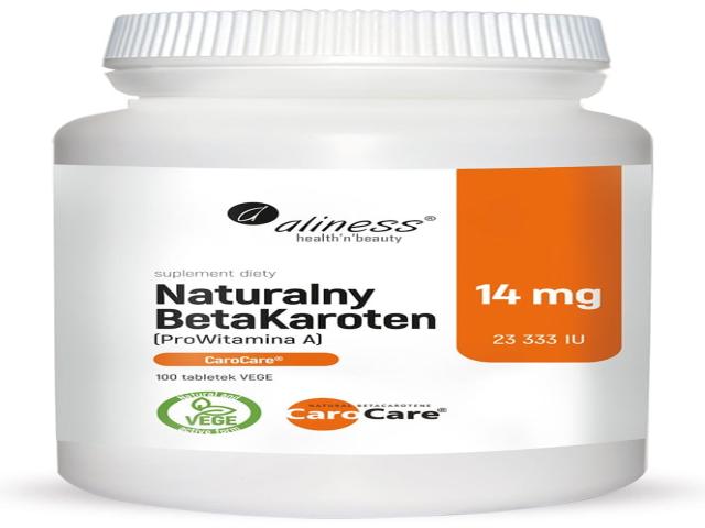 Aliness Naturalny BetaKaroten 14 mg interakcje ulotka tabletki  100 tabl.