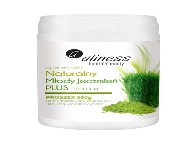 Aliness Naturalny Młody Jęczmień Plus Fibregum interakcje ulotka proszek - 250 g