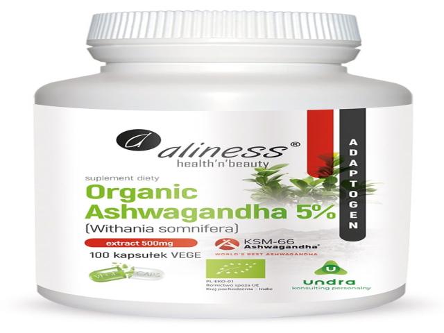 Aliness Organic Ashwagandha 5% interakcje ulotka kapsułki - 100 kaps.