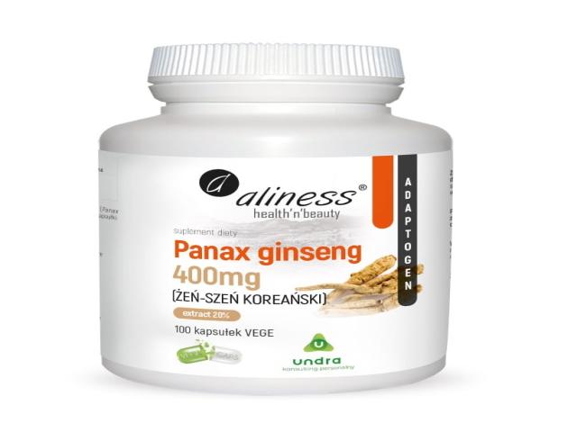 Aliness Panax Ginseng Żeń-Szeń Koreański 400 mg interakcje ulotka kapsułki  100 kaps.