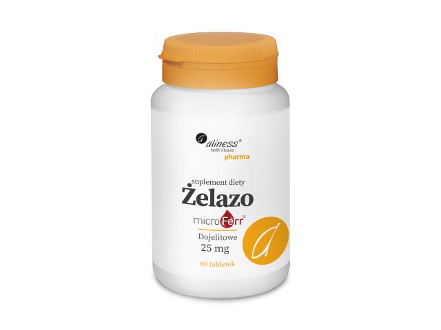 Aliness Pharma Żelazo Organiczne Microferr 25 mg interakcje ulotka tabletki - 60 tabl.