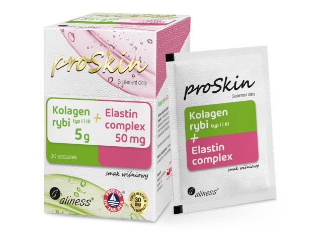 Aliness Proskin Kolagen Rybi 5 g + Elastin Complex 50 mg interakcje ulotka proszek do rozpuszczenia - 30 sasz.