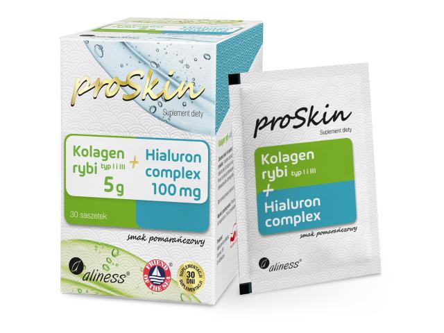 Aliness Proskin Kolagen Rybi 5 g + Hialuron Complex 100 mg interakcje ulotka proszek - 30 sasz.