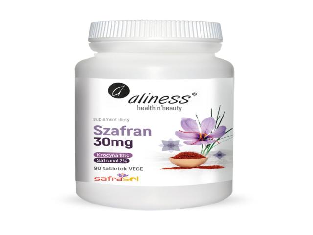 Aliness Szafran Safrasol 30 mg interakcje ulotka tabletki  90 tabl.