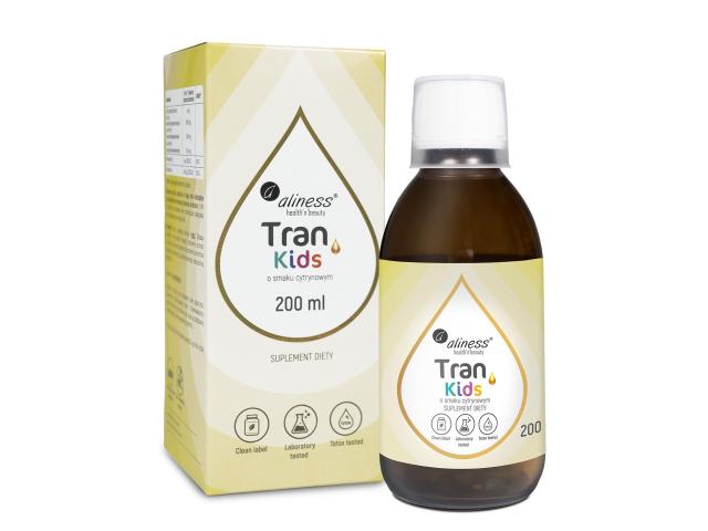 Aliness Tran Kids o smaku cytrynowym interakcje ulotka płyn - 200 ml