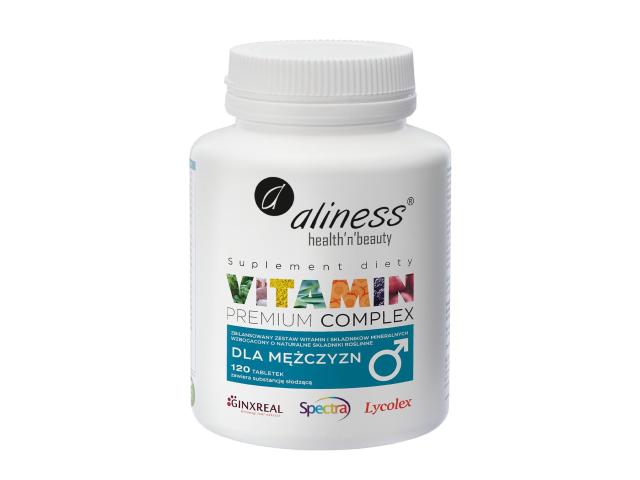 Aliness Vitamin Premium Complex dla mężczyzn interakcje ulotka tabletki - 120 tabl.