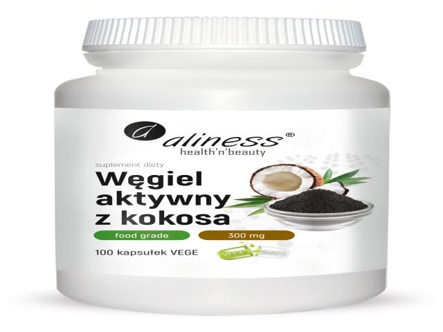 Aliness Węgiel Aktywny 300 mg z kokosa interakcje ulotka kapsułki - 100 kaps.