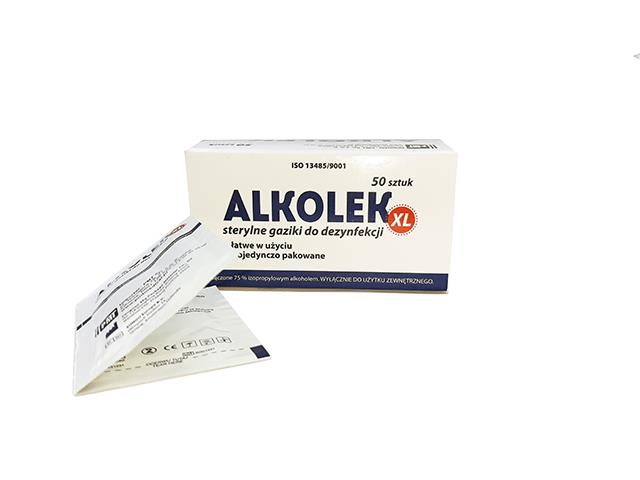 Alkolek sterylne gaziki do dezynfekcji XL interakcje ulotka gazik - 50 szt.