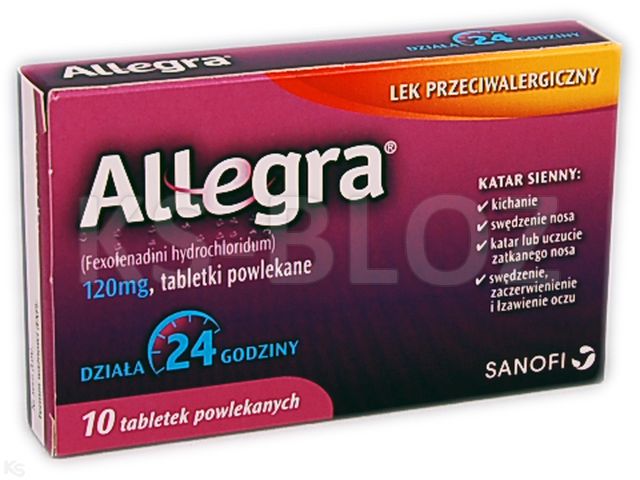 Allegra interakcje ulotka tabletki powlekane 120 mg 10 tabl.