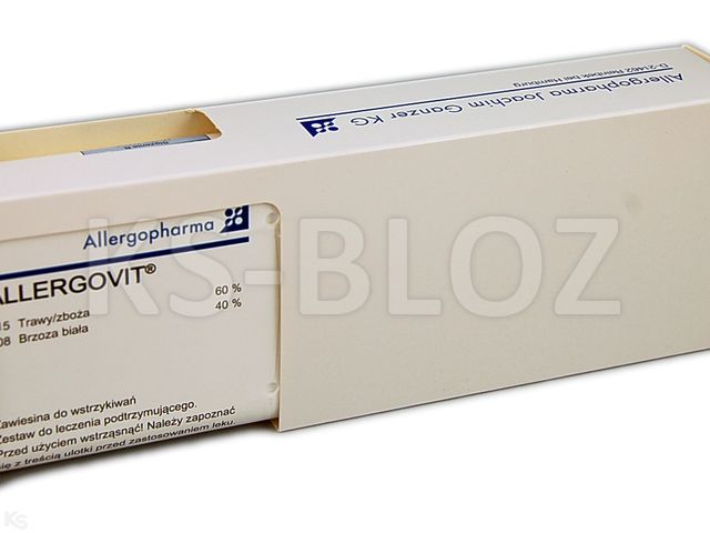 Allergovit Trawy/Zboża 60%, Brzoza 40% stężenie B leczenie podtrzymujące interakcje ulotka zawiesina do wstrzykiwań podskórnych  - 1 fiol. po 3 ml