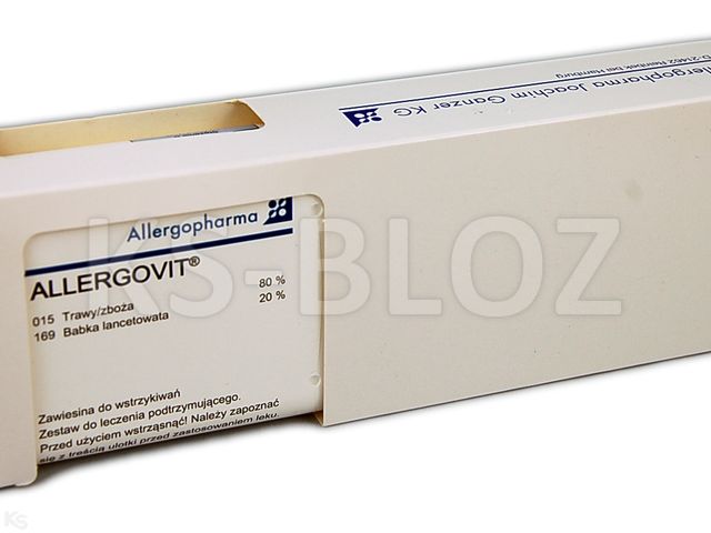 Allergovit Trawy/Zboża 80%,Babka Lancetowata 20% stężenie B leczenie podtrzymujące interakcje ulotka zawiesina do wstrzykiwań podskórnych  - 1 fiol. po 3 ml