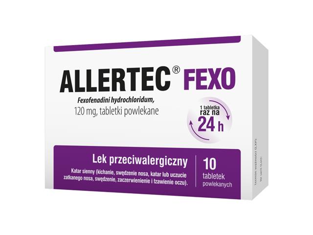 Allertec Fexo interakcje ulotka tabletki powlekane 120 mg 10 tabl.