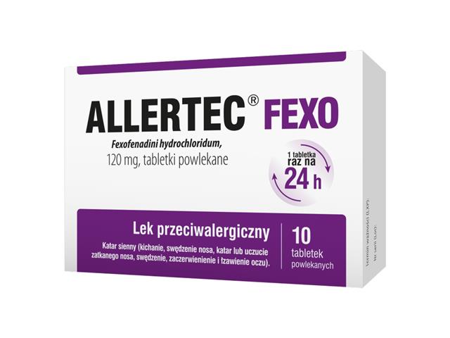 Allertec Fexo interakcje ulotka tabletki powlekane 120 mg 