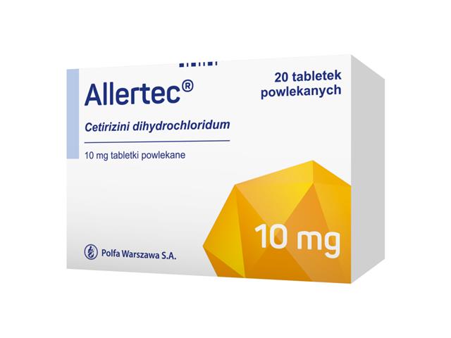 Allertec interakcje ulotka tabletki powlekane 10 mg 20 tabl. | blister