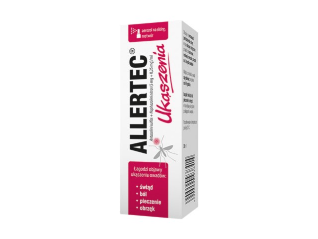 Allertec Ukąszenia interakcje ulotka aerozol na skórę, roztwór (5mg+250mcg)/ml 30 ml | butelka