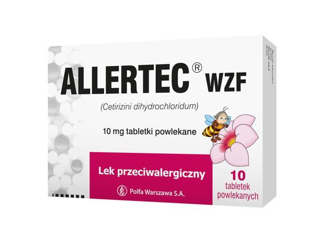 Allertec WZF interakcje ulotka tabletki powlekane 10 mg 10 tabl. (blist.)