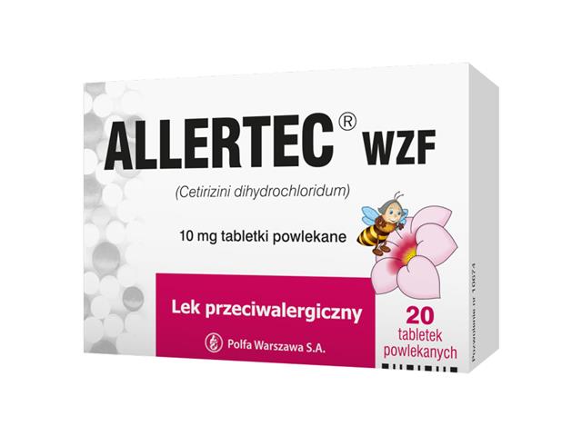 Allertec WZF interakcje ulotka tabletki powlekane 10 mg 20 tabl.