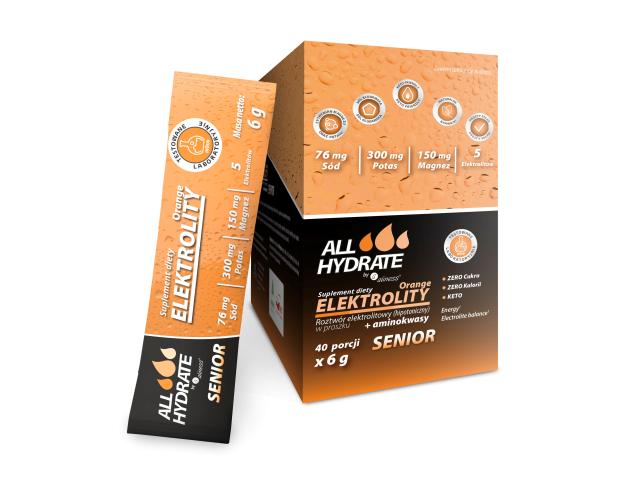 Allhydrate Elektrolity Senior interakcje ulotka saszetka - 40 sasz. po 6 g